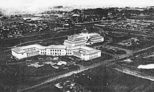 gedung sate dilihat dari udara pada zaman belanda